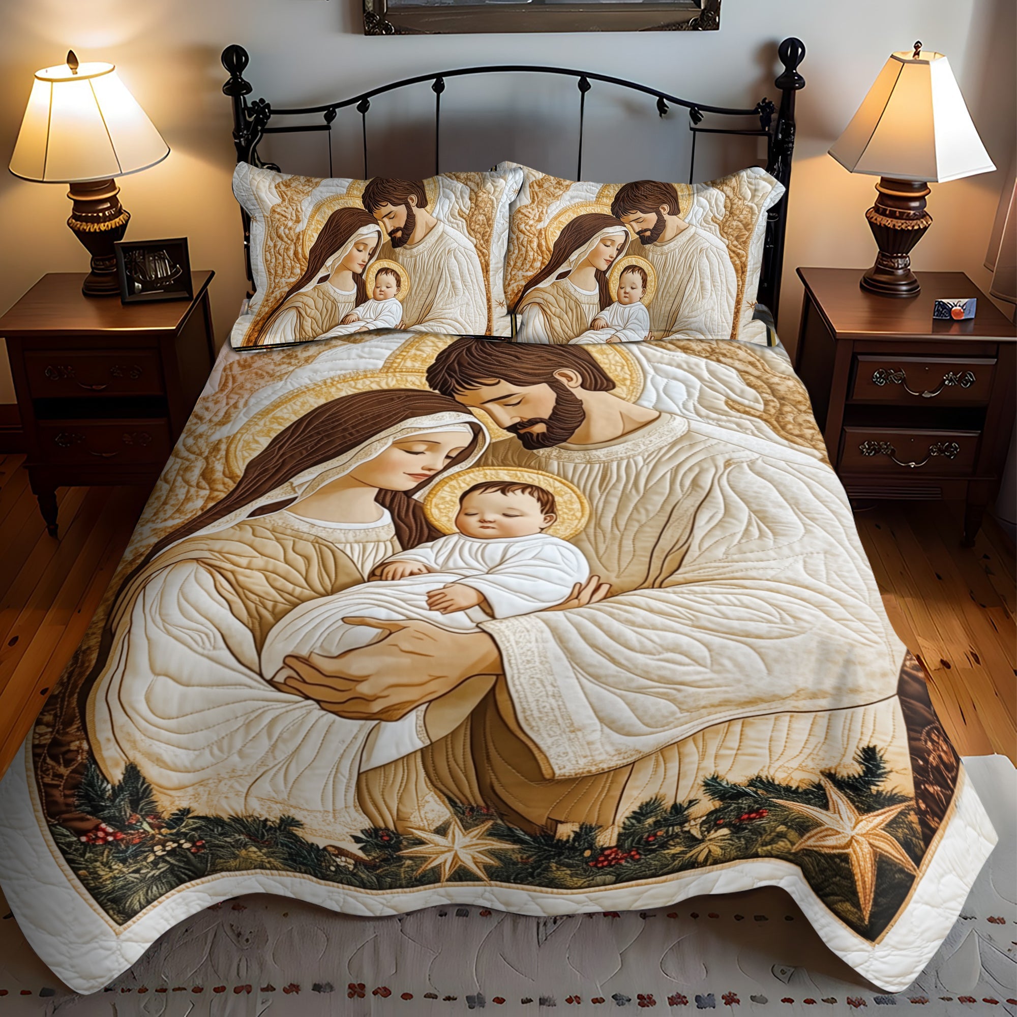 Bethlehem Blessing 3-Piece Quilted Bedding Set NCU0VL749