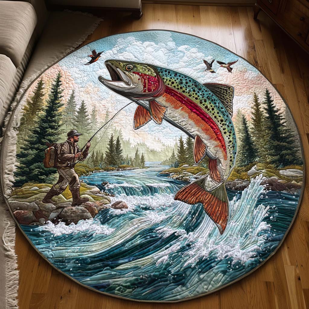 Fishing Quilted Round Mat NCU0QN046