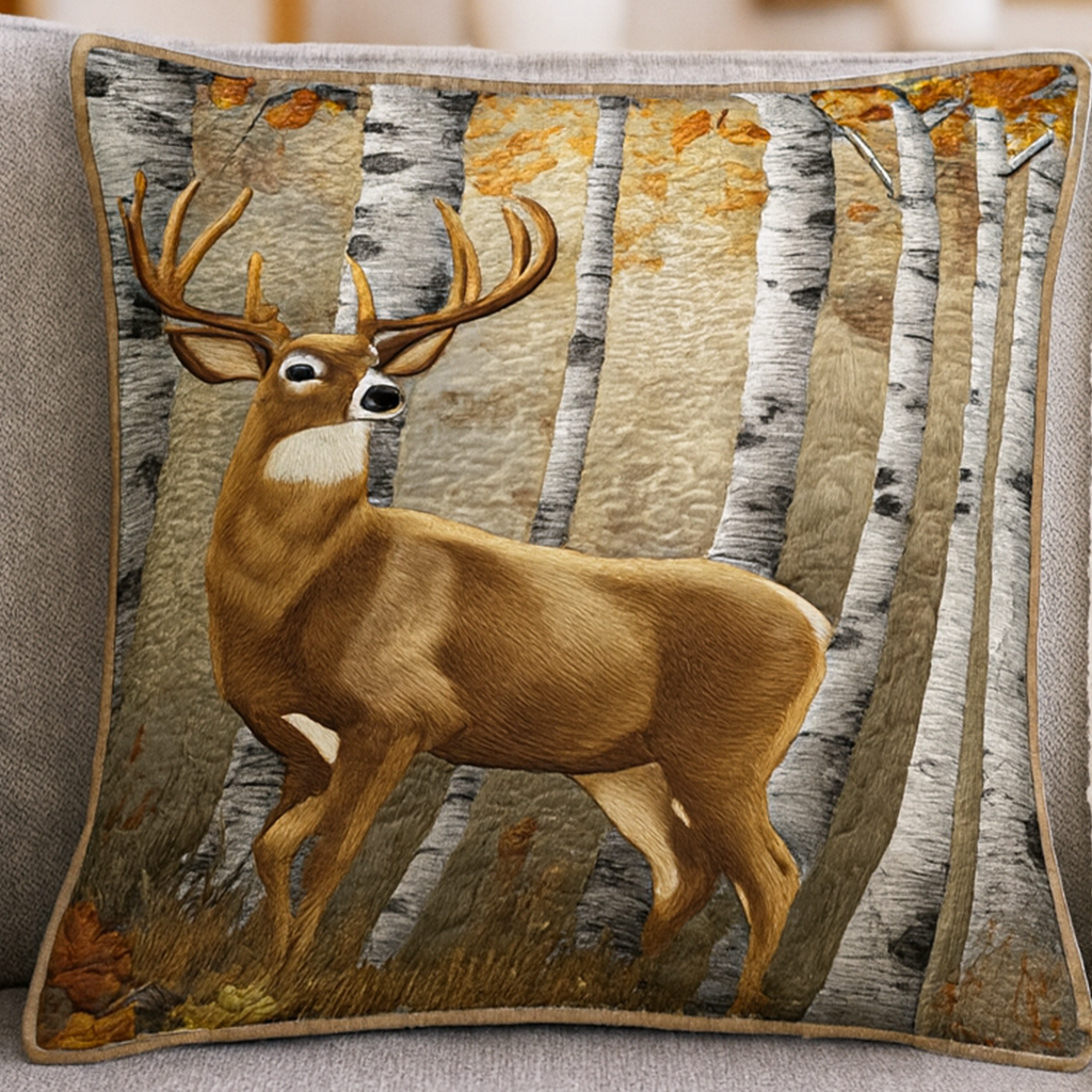 Birch Stag Quilted Pillow Case NCU0NNT1907