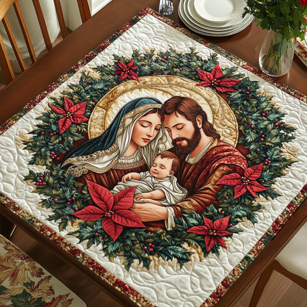 Blessed Family Quilted Table Topper NCU0NNT1707
