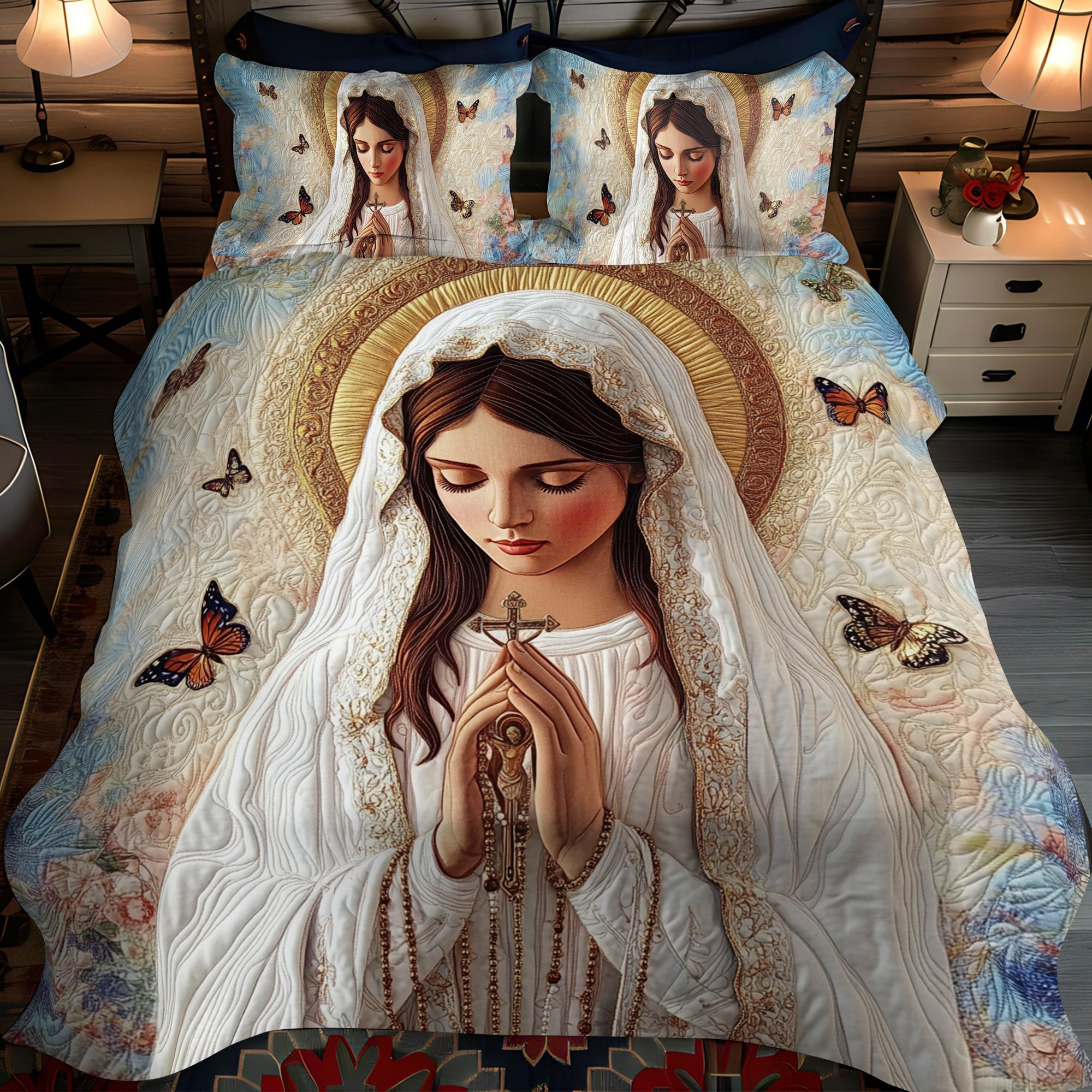 Blessed Radiance 3-Piece Quilted Bedding Set NCU0NT1777