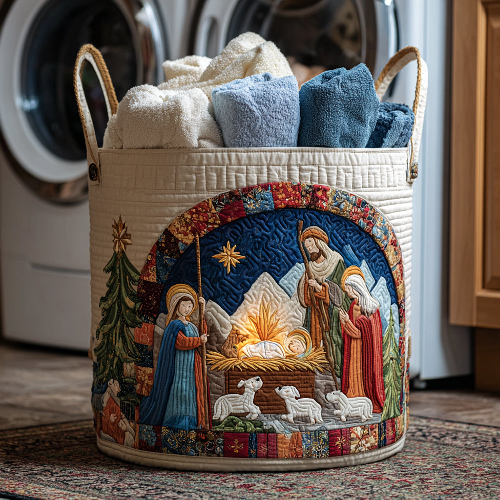 Blessed Scene Quilted Laundry Basket NCU0TH3284