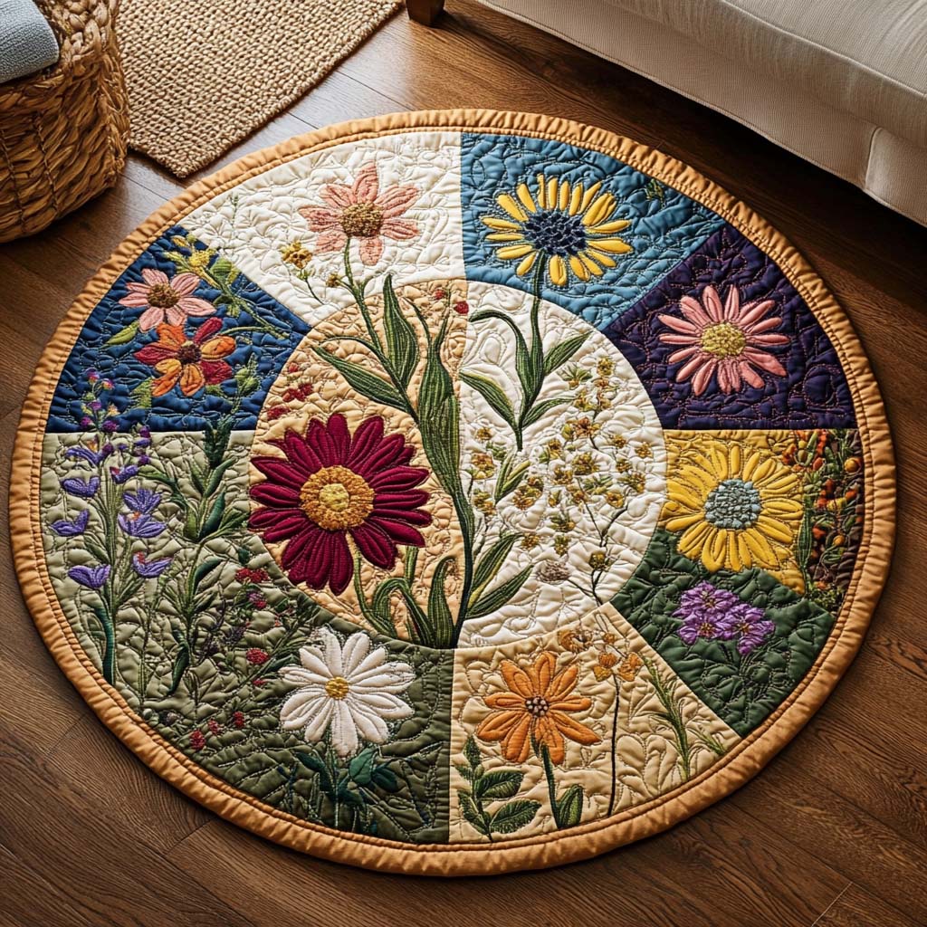 Bloom Circle Quilted Round Mat NCU0NNT2005