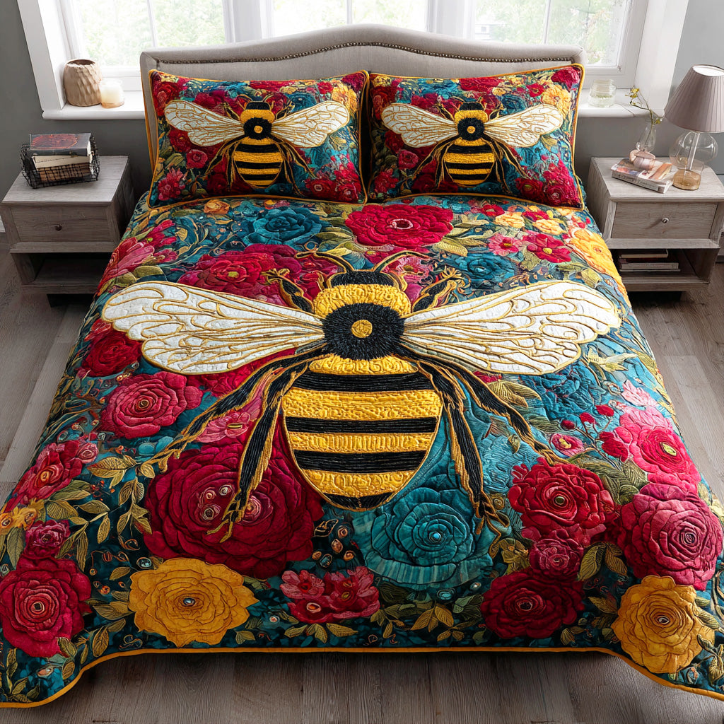 Bloom Keeper 3-Piece Quilted Bedding Set NCU0NTD624