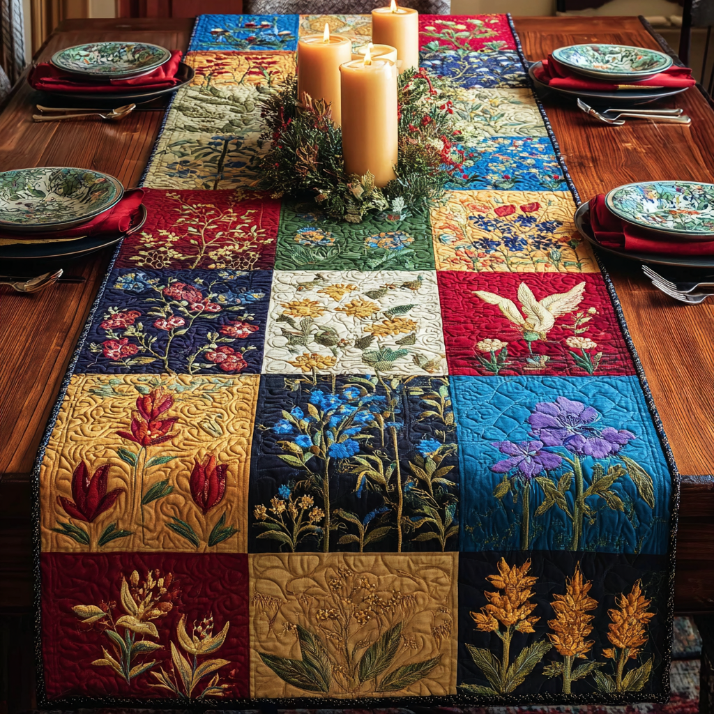 Bloom Trail Quilted Table Runner NCU0NVH892