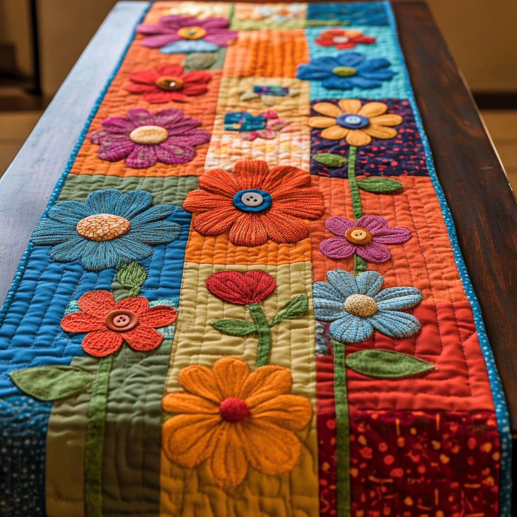 Blooming Beauty Quilted Table Runner NCU0NVH329