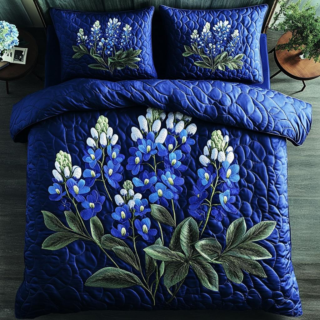 Blooming Path 3-Piece Quilted Bedding Set NCU0NVH382