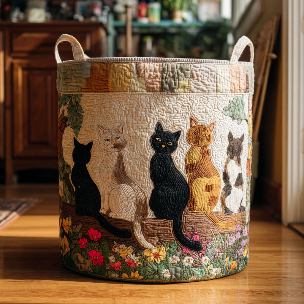 Blooming Paws Quilted Laundry Basket NCU0PTT1932