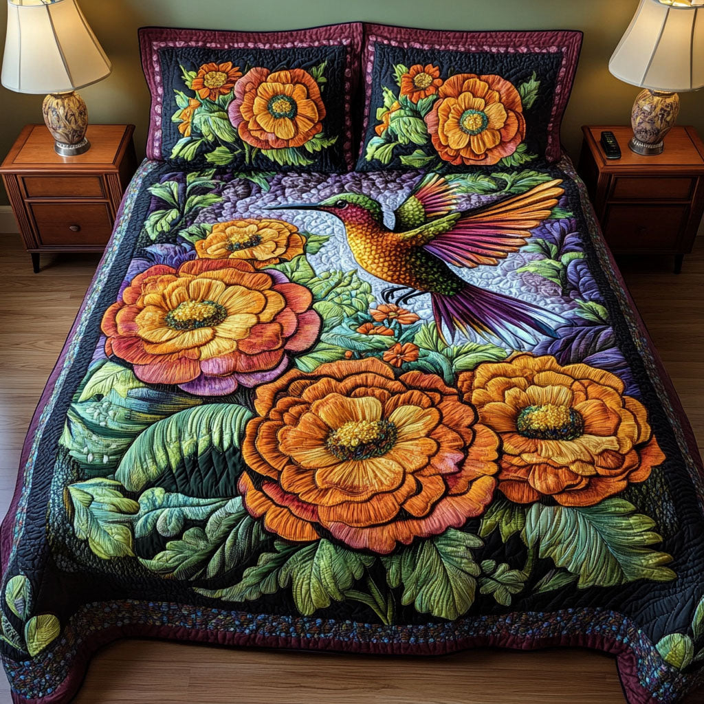 Blossom Wings 3-Piece Quilted Bedding Set NCU0PTT063