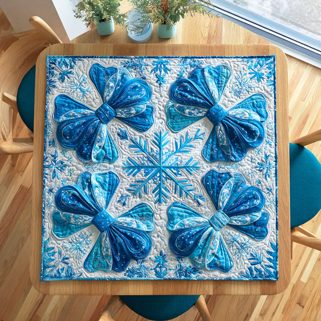 Blue Winter Charm Quilted Table Topper NCU0NTD481