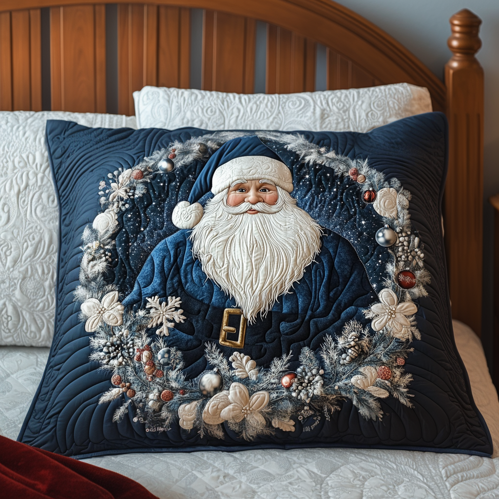 Blue Santa Quilted Bedding Pillow Case NCU0NNT1772