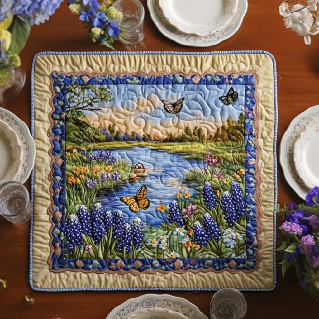 Bluebonnet Country Glow Quilted Table Topper NCU0NNT1289