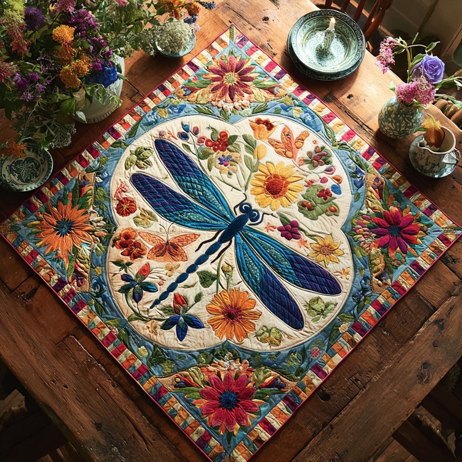 Boho Buzz Quilted Table Topper NCU0PTT876