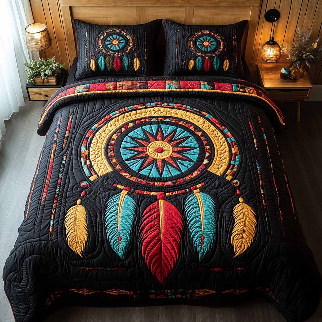 Boho Starfire Dream 3-Piece Quilted Bedding Set NCU0NXD1617