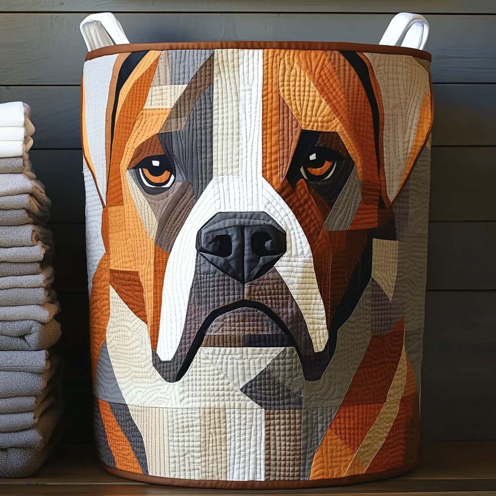 Bold Boxer Block Quilted Laundry Basket NCU0NXD145