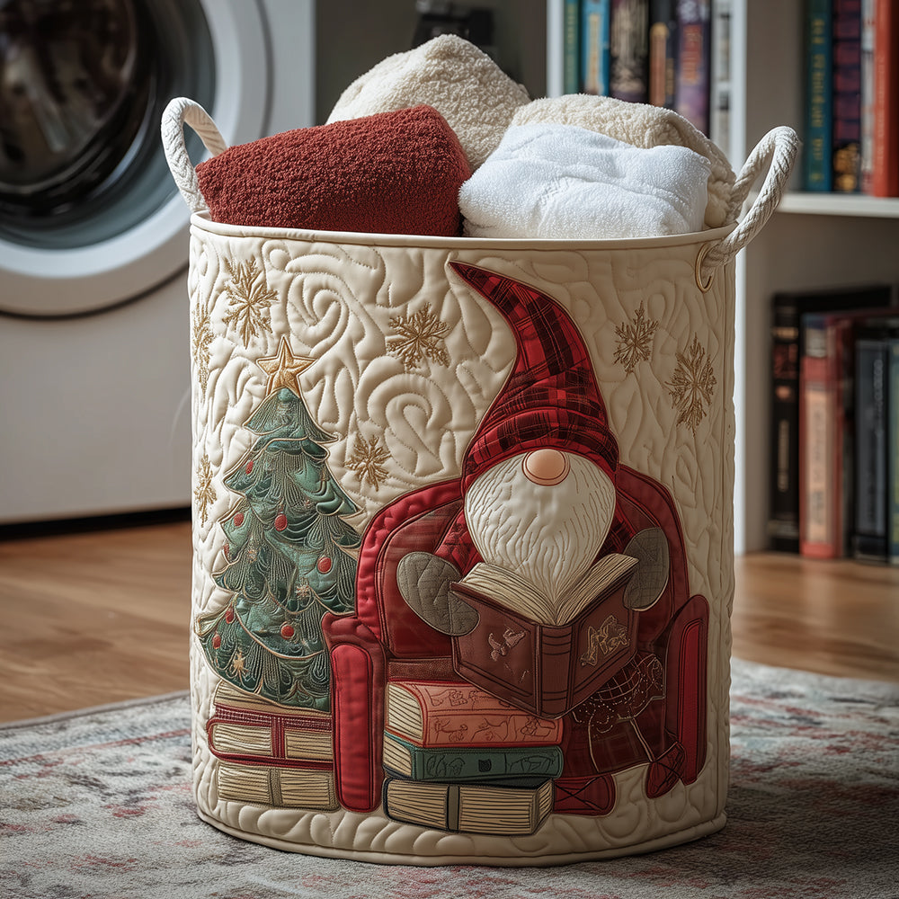 Book Gnome Quilted Laundry Basket NCU0TH3234