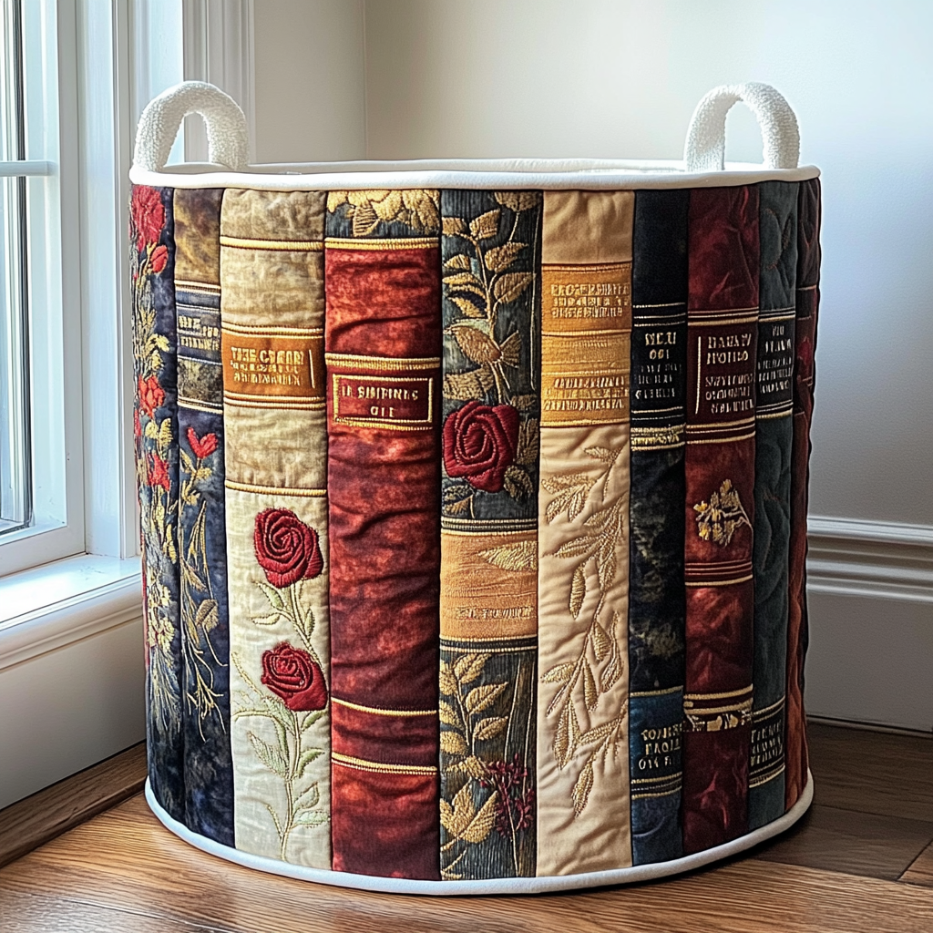 Book Haven Quilted Laundry Basket NCU0DDK1792
