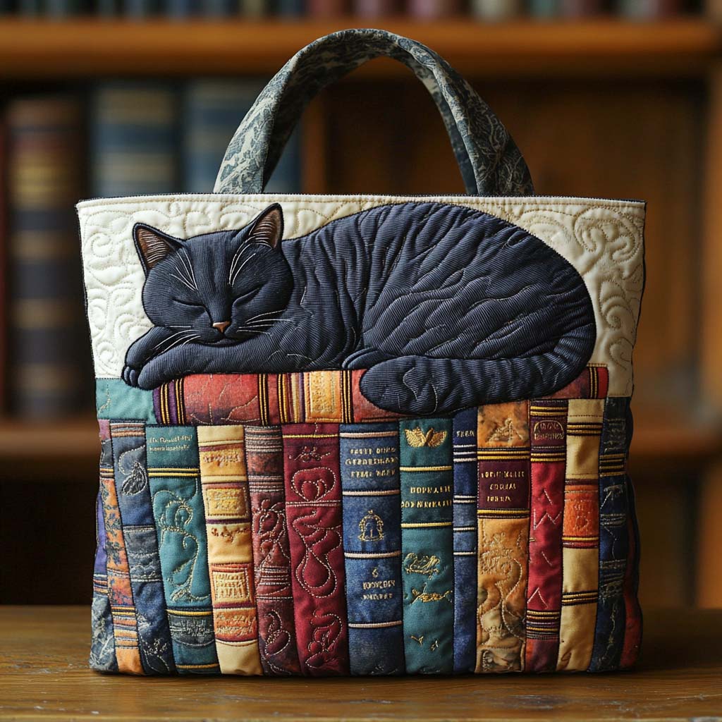 Book Nook Napper Quilted Tote Bag NCU0NXD555