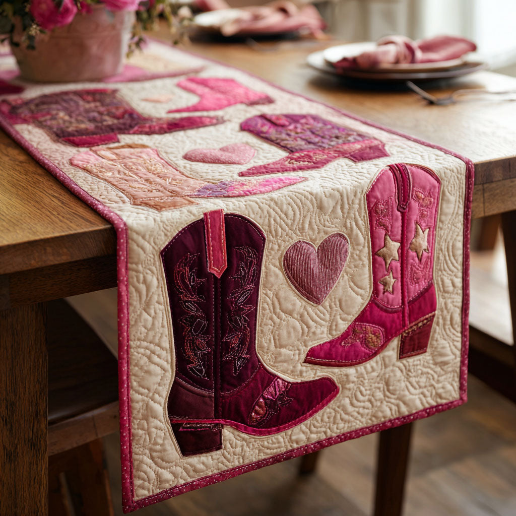Boot Blossom Quilted Table Runner NCU0NTV815