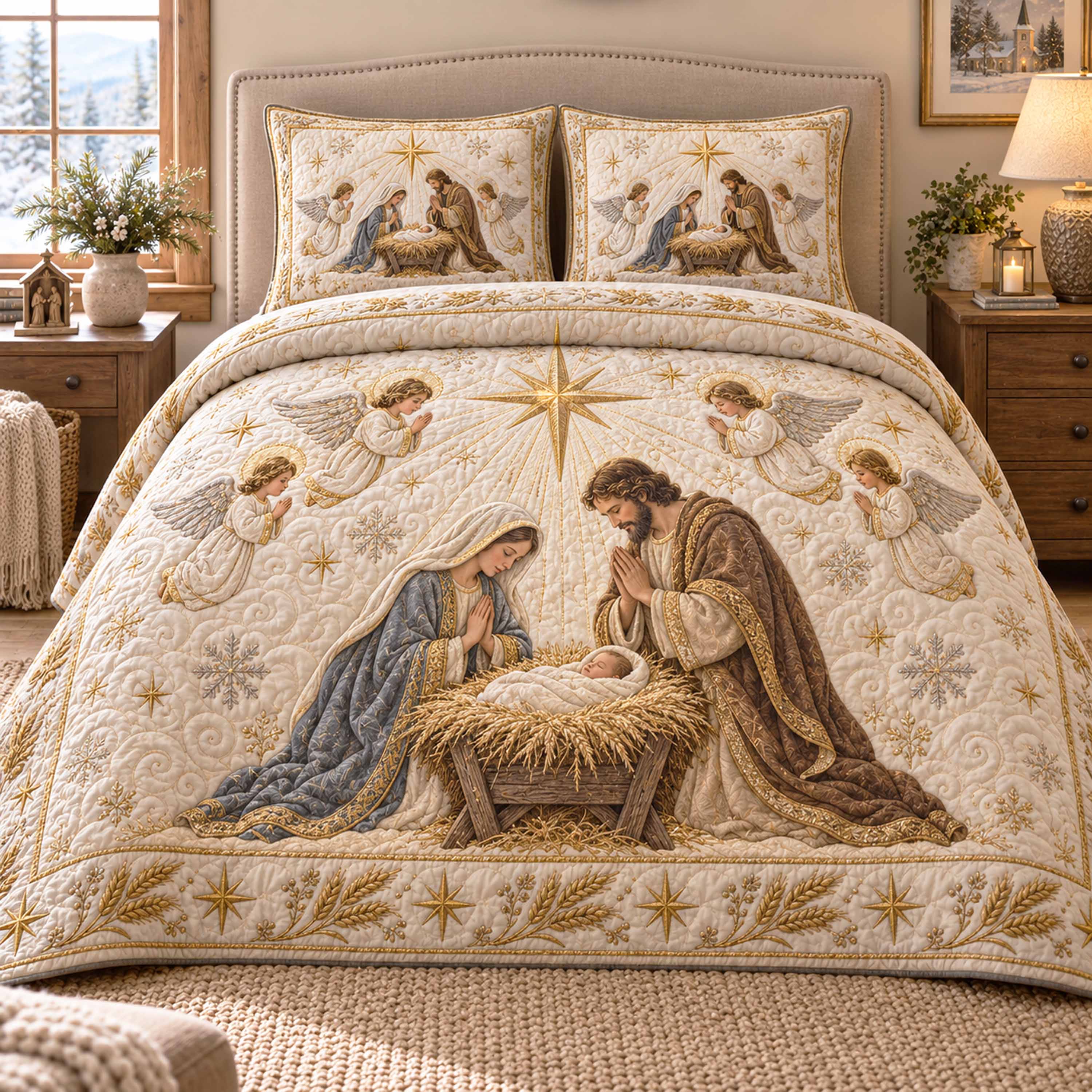 Born Divine 3-Piece Quilted Bedding Set NCU0NTD2324