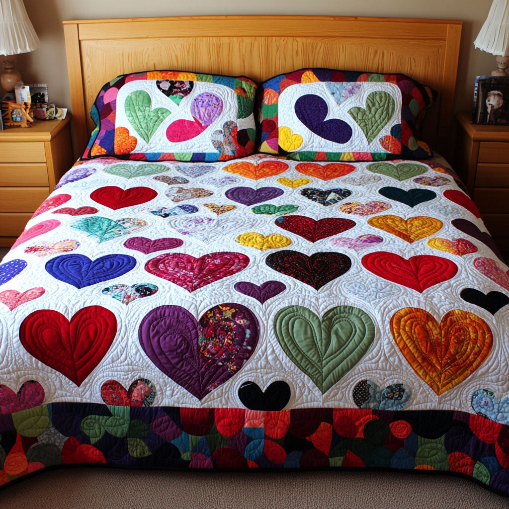 Bound by Love 3-Piece Quilted Bedding Set NCU0PTT112