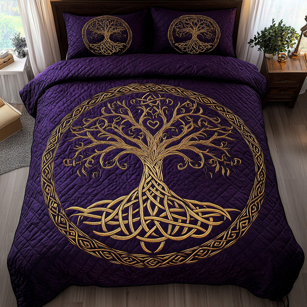 Boundless Growth 3-Piece Quilted Bedding Set NCU0DDK172