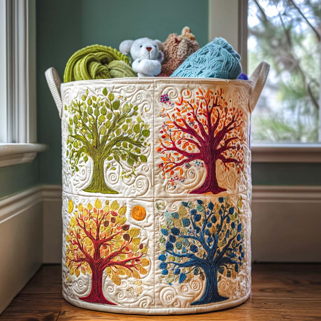 Branching Grace Quilted Laundry Basket NCU0NNT1574