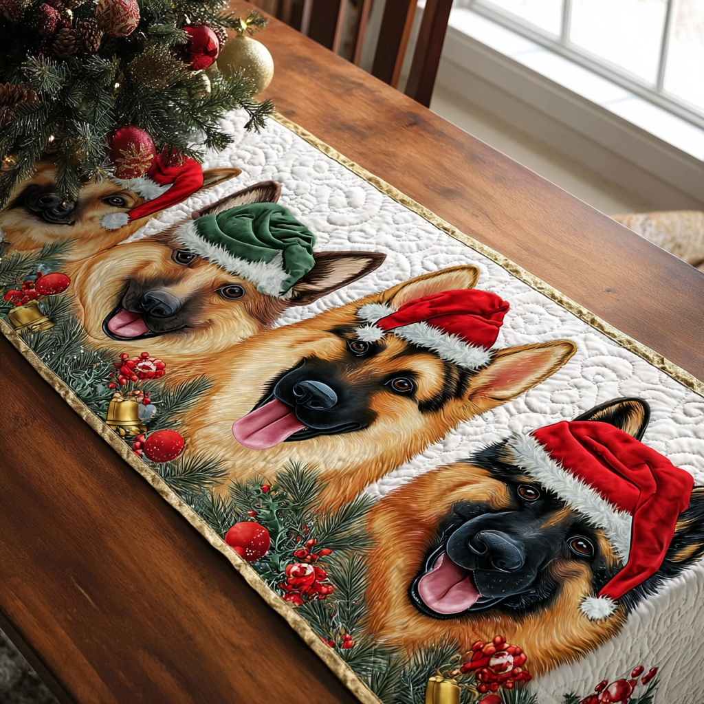 Brave German Shepherd Quilted Table Runner NCU0DDK1504