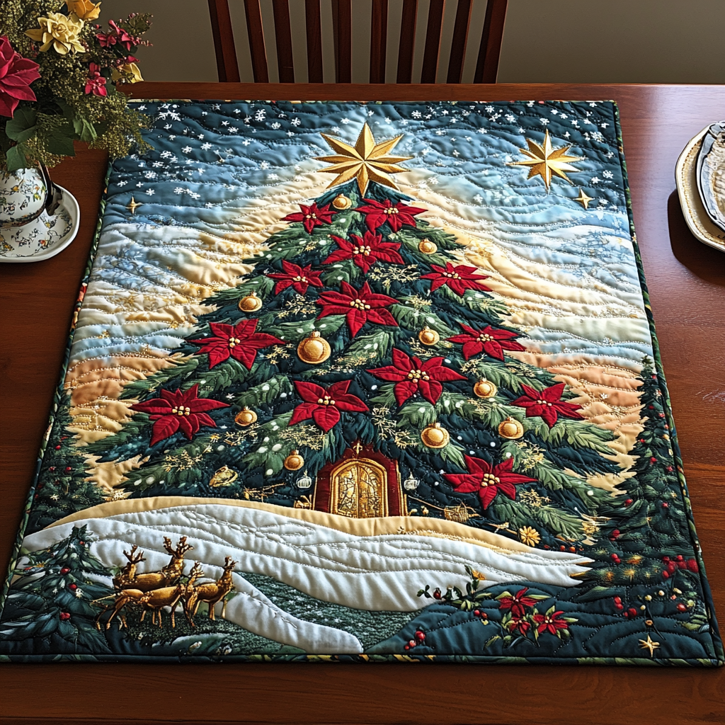 Bright Pines Quilted Table Topper NCU0DDK1113
