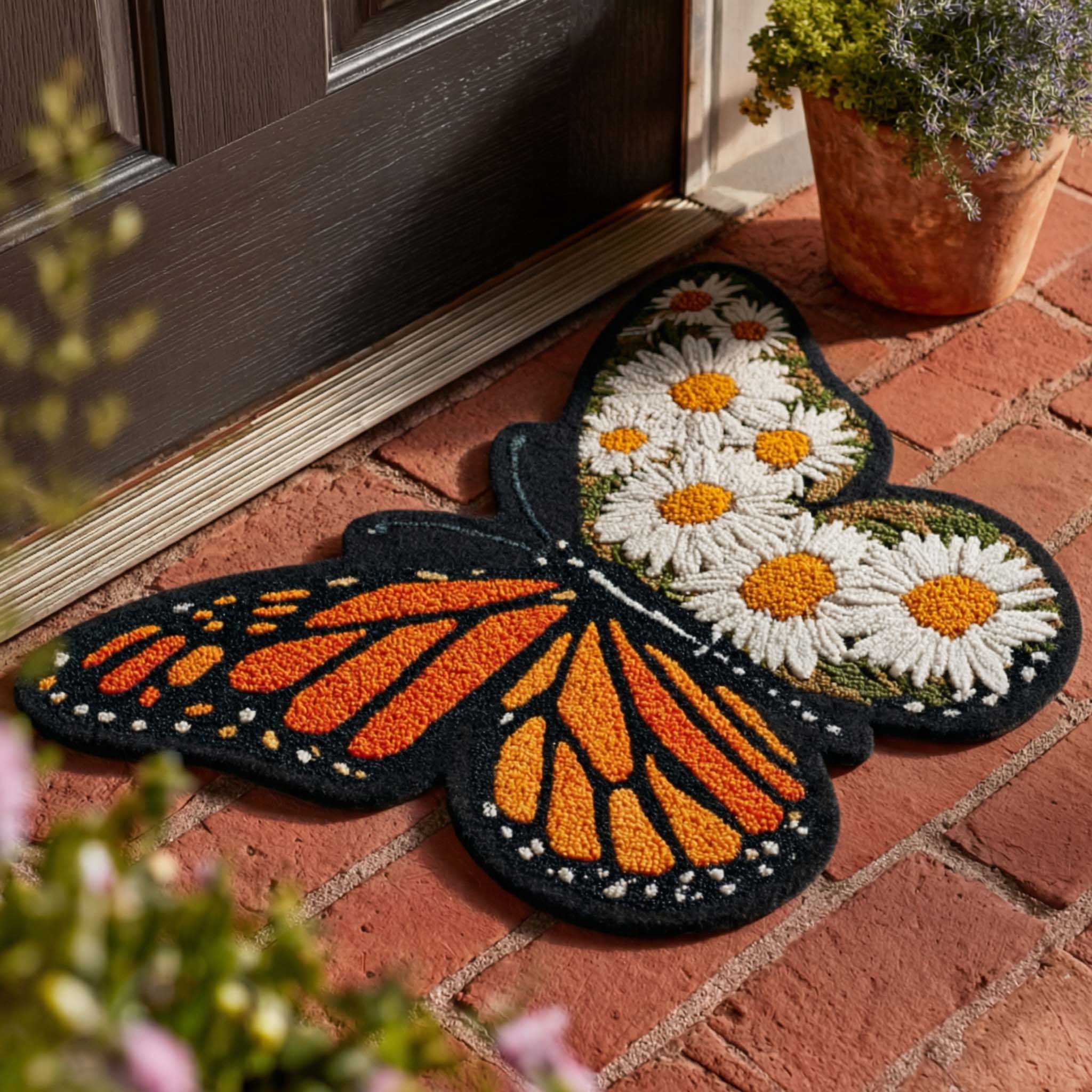 Butterfly Petal Drift Custom Shape Doormat NCU0HNH997