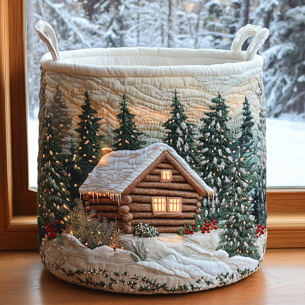 Cabin Magic Quilted Laundry Basket NCU0DDK1934