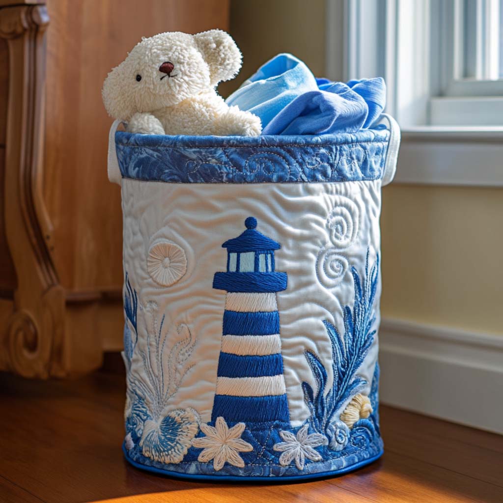 Calm Lighthouse View Quilted Laundry Basket NCU0NNT1238