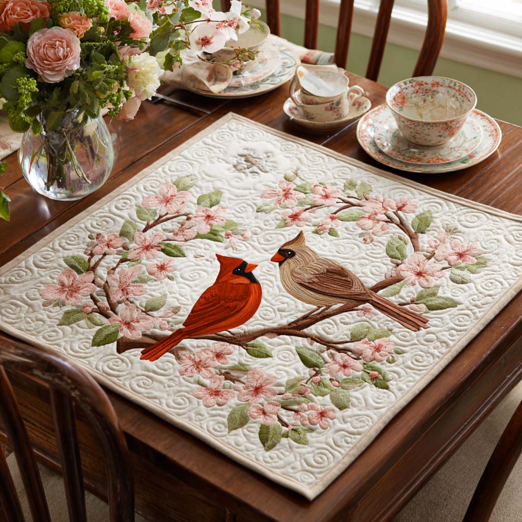 Cardinal Charm Quilted Table Topper NCU0NNT1161