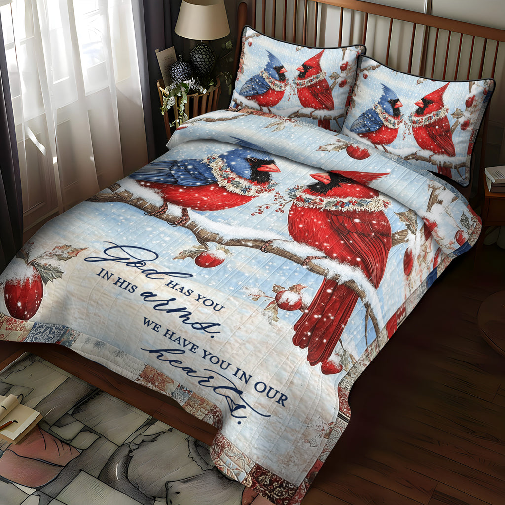 Cardinal Cuddle 3-Piece Quilted Bedding Set NCU0TL1494