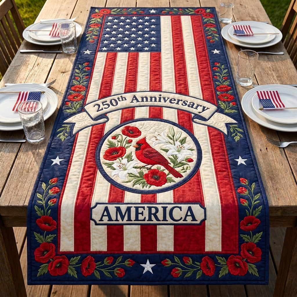 Cardinal Jubilee Quilted Table Runner NCU0NTV1040