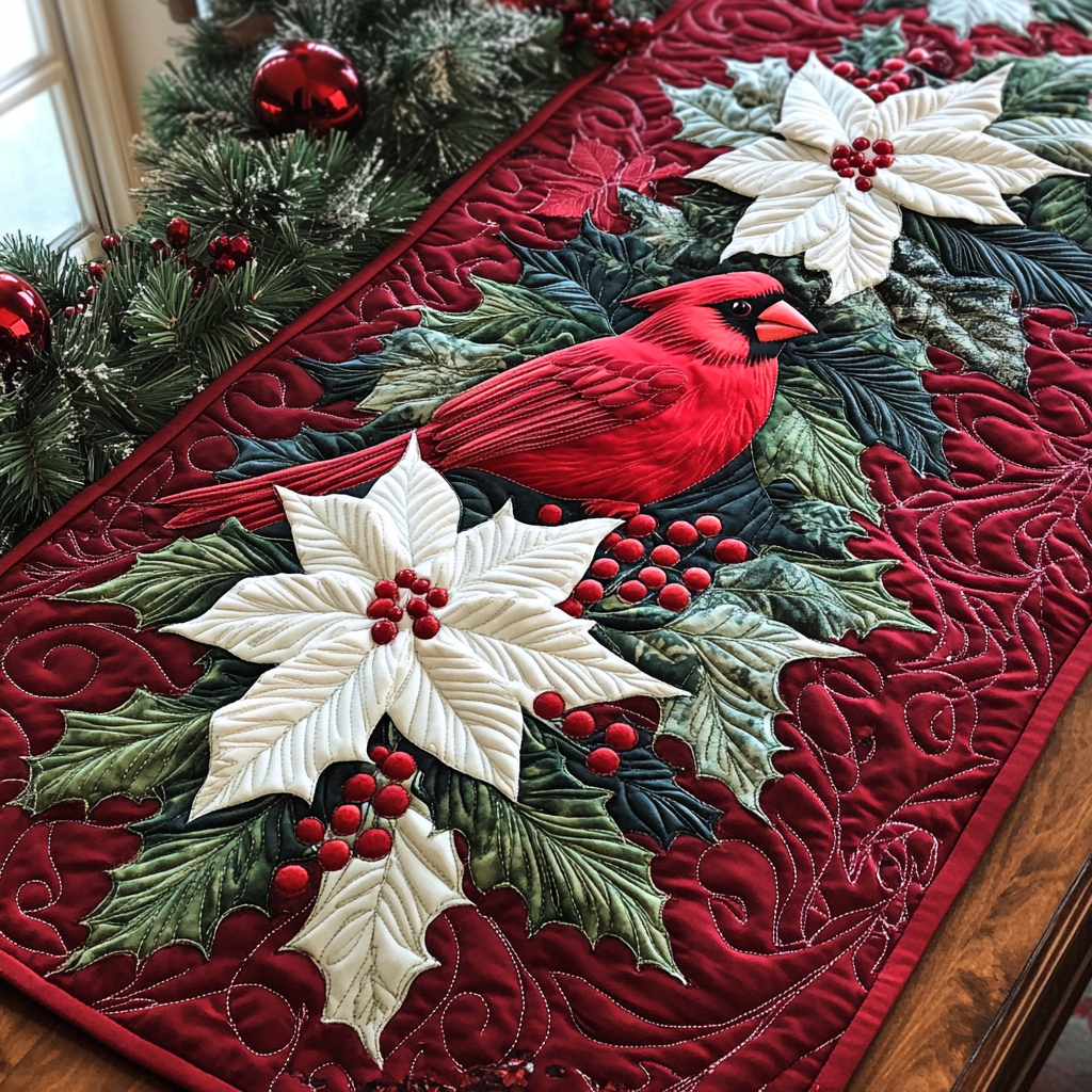 Cardinal Meadow Quilted Table Runner NCU0DDK1542