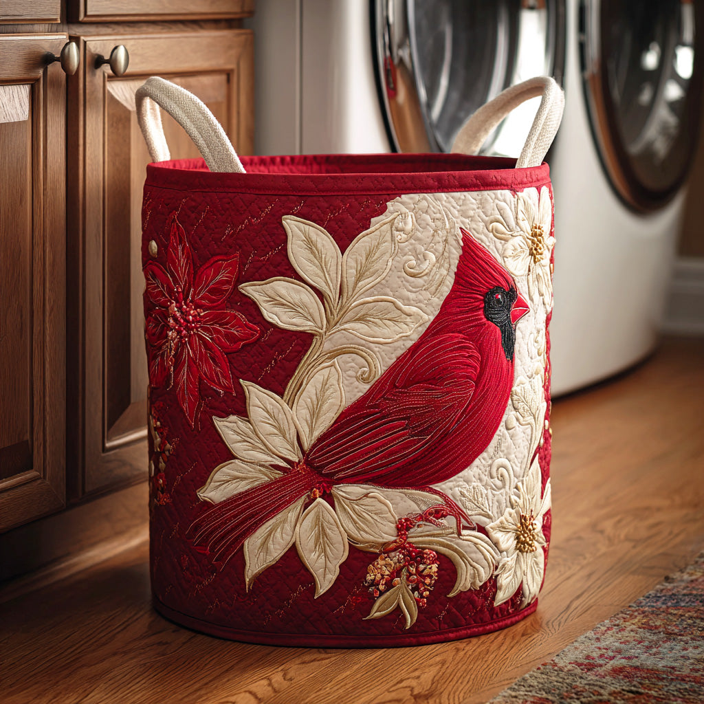 Cardinal Red Harmony Quilted Laundry Basket NCU0NTD871