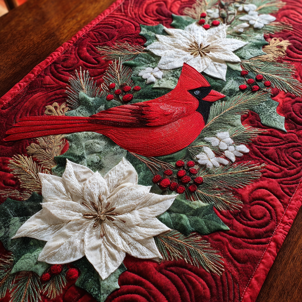 Cardinal Song Quilted Table Runner NCU0DDK1543