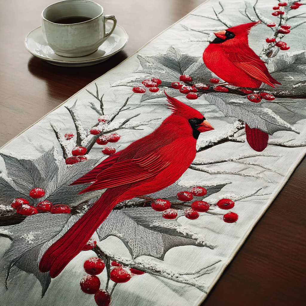 Cardinal Song Quilted Table Runner NCU0DDK1827