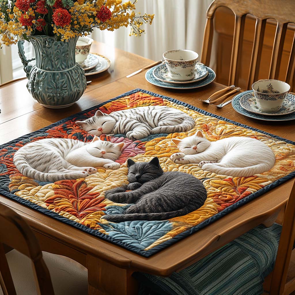 Cat Charm Quilted Table Topper NCU0NNT1108