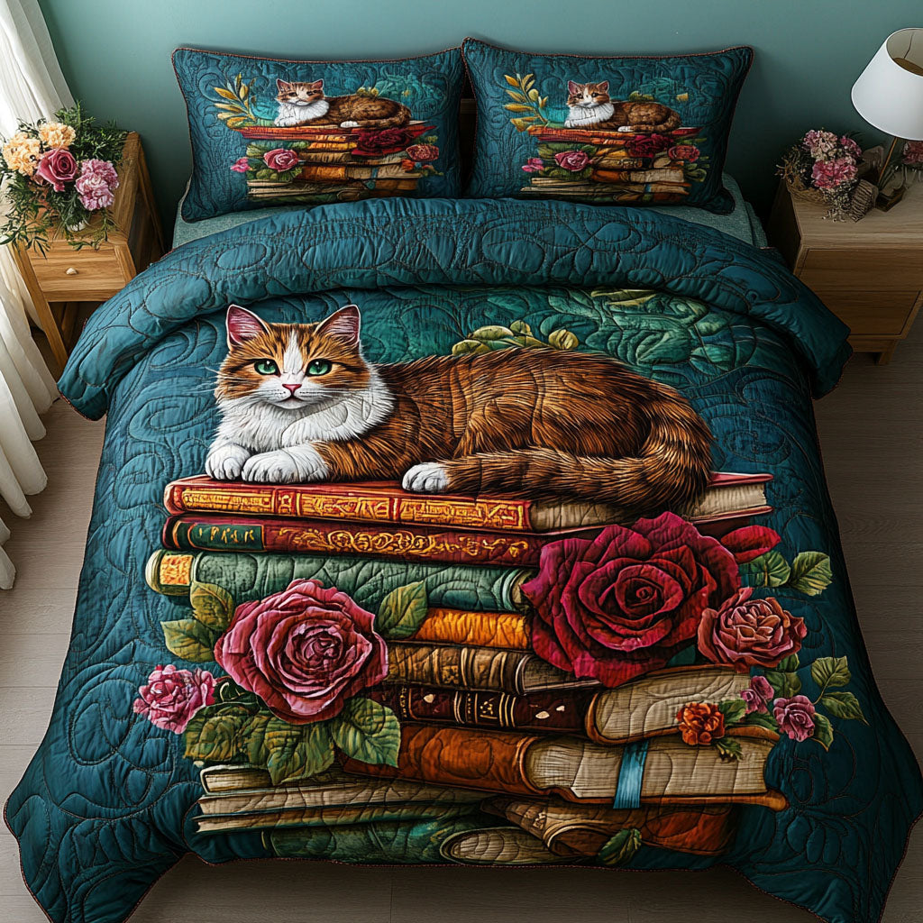 Cat Corner 3-Piece Quilted Bedding Set NCU0NNT611