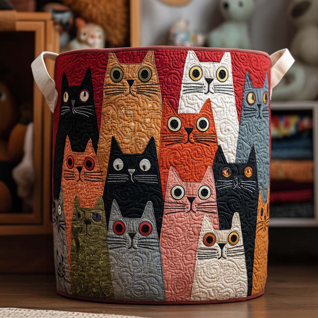 Cat Parade Quilted Laundry Basket NCU0NNT1834