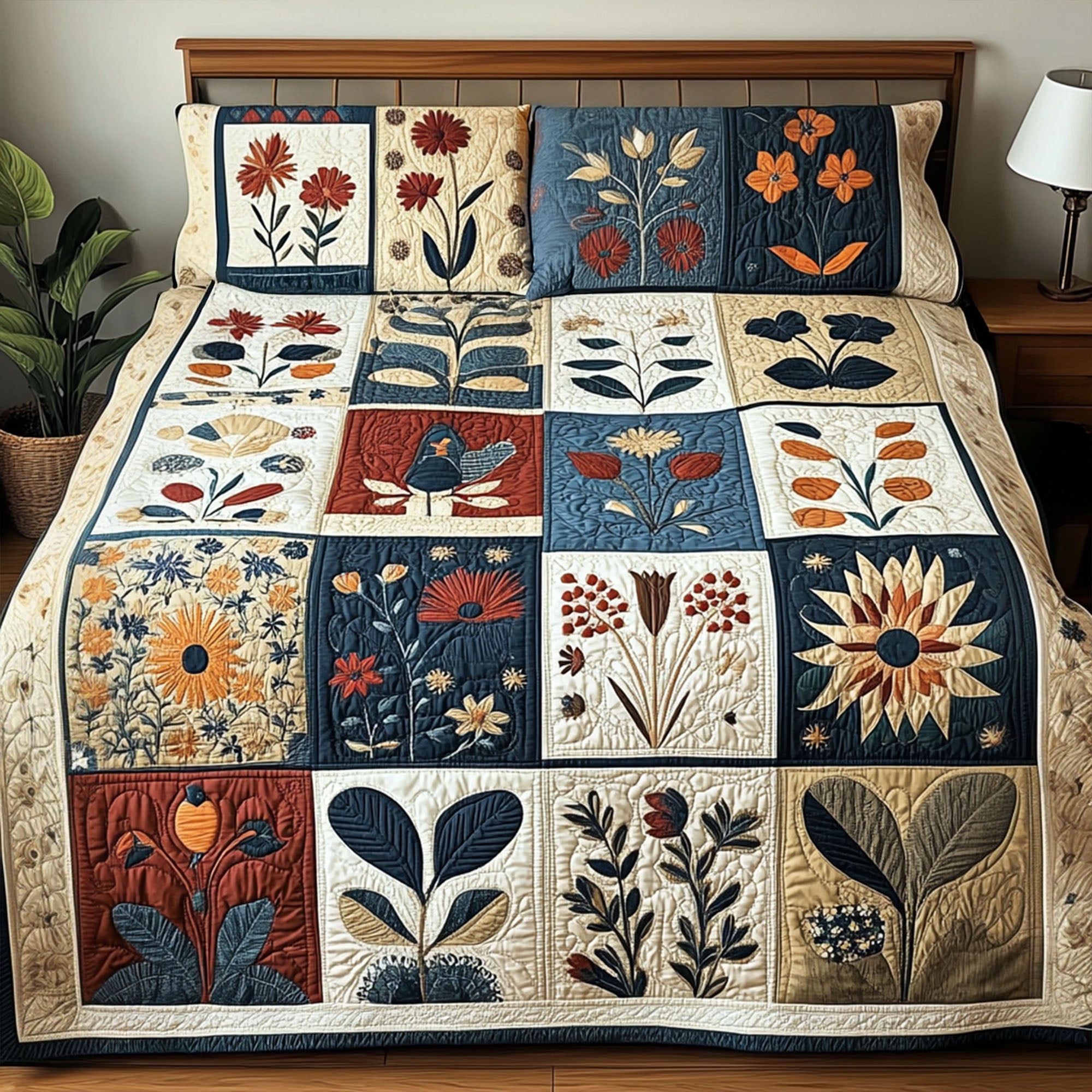 Celestial Bloom 3-Piece Quilted Bedding Set NCU0PTT558