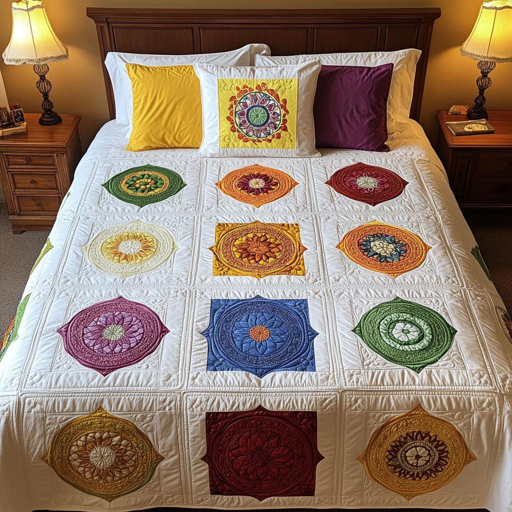 Chakra Bloom 3-Piece Quilted Bedding Set NCU0PTT542