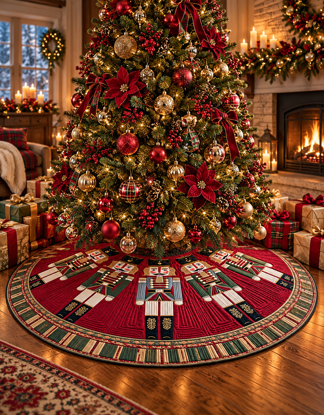 Twilight Nutcracker Christmas Quilted Tree Skirt