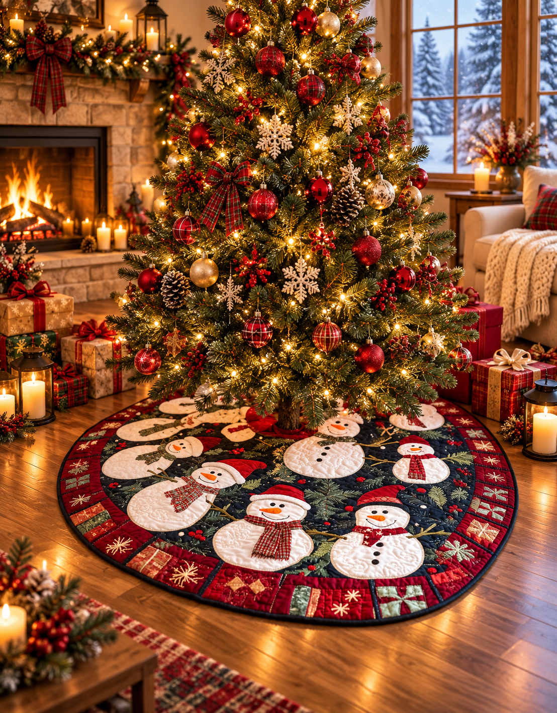 Alpine Joy Christmas Quilted Tree Skirt