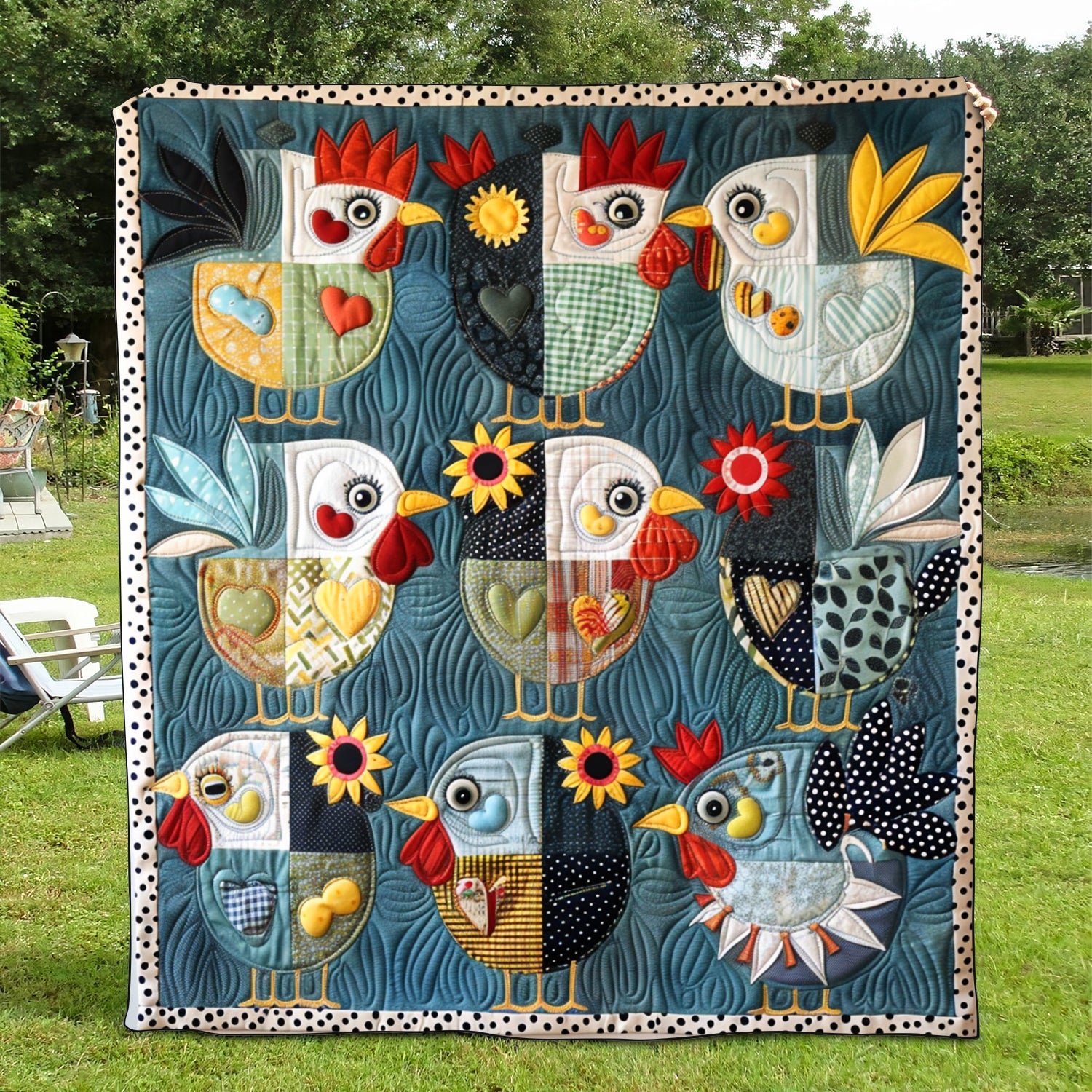 Cheerful Chicks Quilted Blanket NCU0TH866
