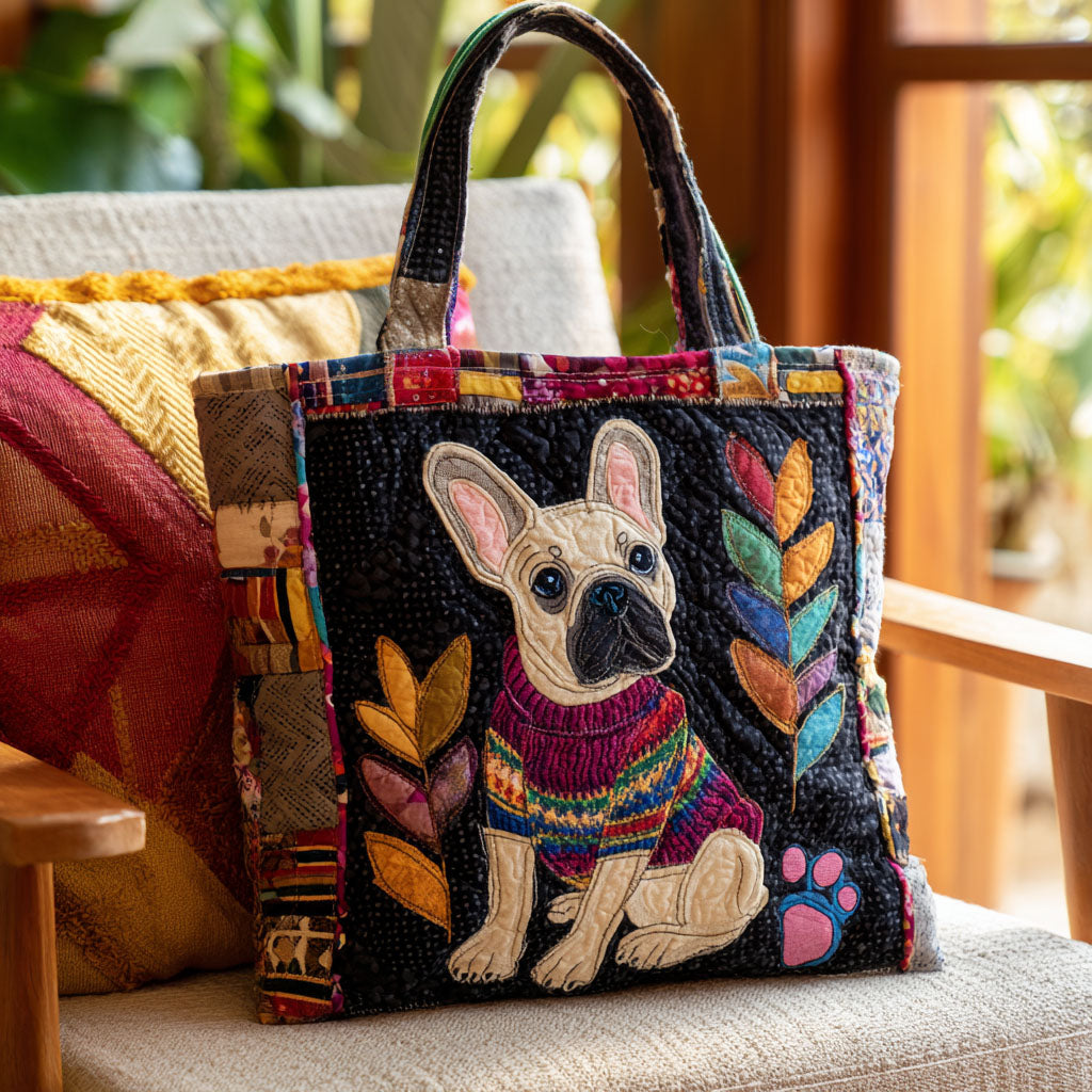 Chic Pup Patch Quilted Tote Bag NCU0PTT2036