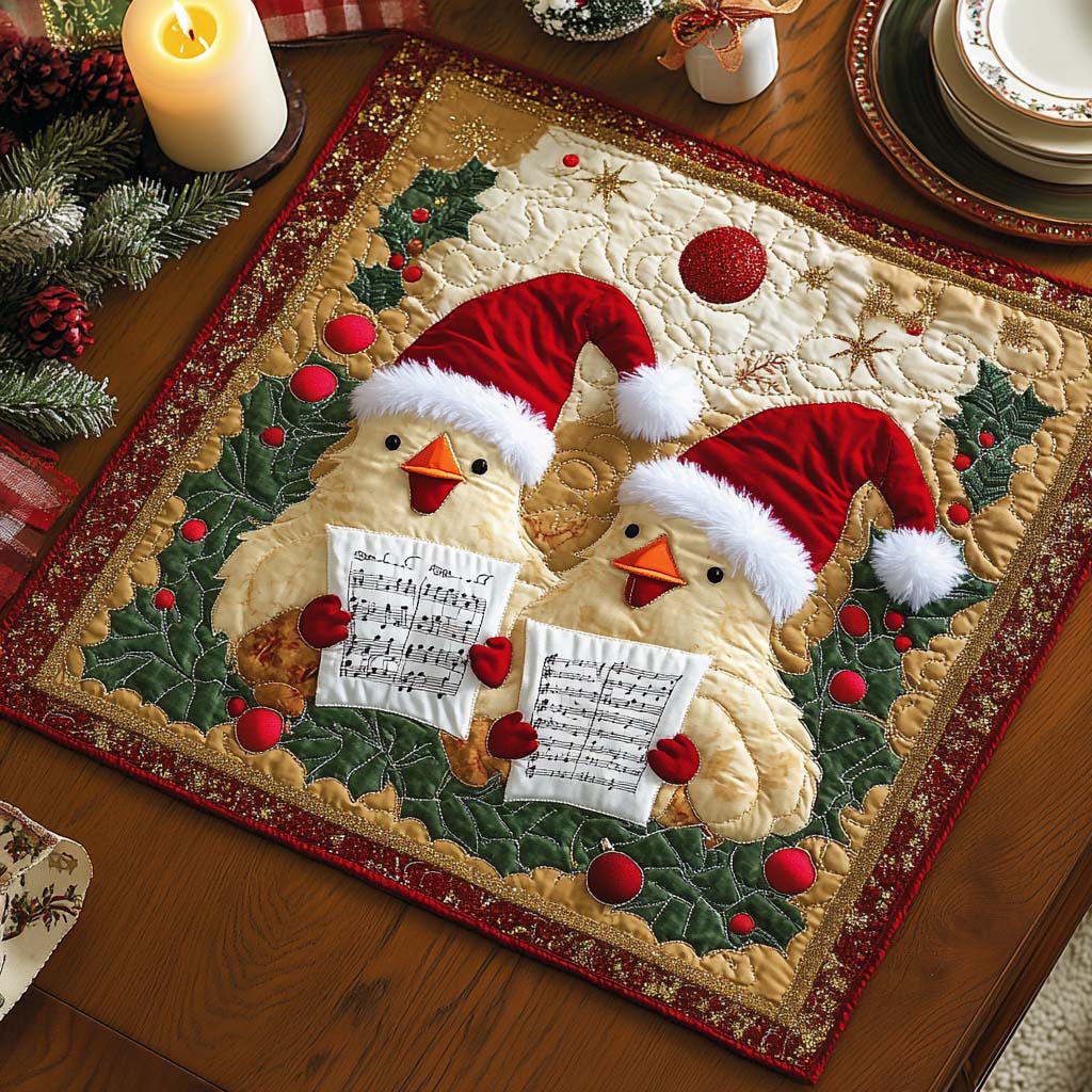 Chick Choir Quilted Table Topper NCU0NXD151