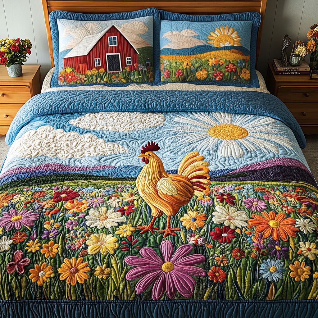 Chicken Meadow Duvet Cover Set NCU0PVL277